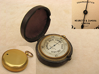 Victorian pocket barometer by Negretti & Zambra, London